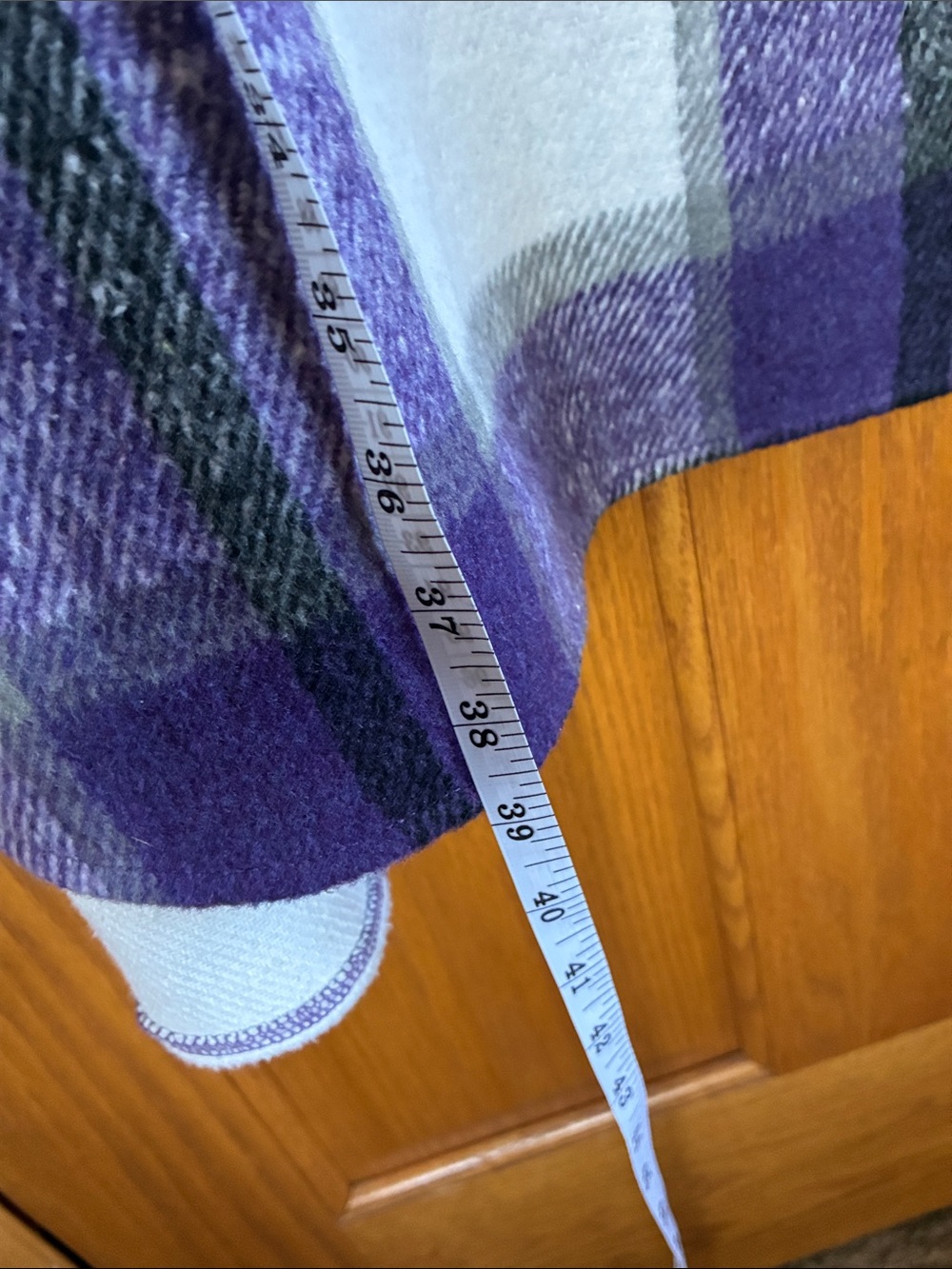 Women’s Purple Plaid Lightweight long shacket - Picture 5 of 10